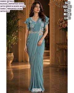 Sari traditionnel Midnight Grace pour les fêtes, avec propriétés anti-humidité et anti-plis - Product Image 3