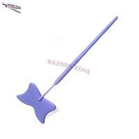 Miroir de maquillage personnalisé de bureau pliable en acier inoxydable éclairé de haute qualité avec grande poignée et formes de cils carrées élégantes