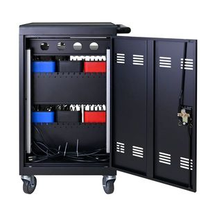 Carrito de Carga para Tablets y Laptops de 32 Pulgadas, Organizador de Cables, Divisores, Clips, Estación de Carga Móvil, Dispositivo de Suelo - Product Image 1