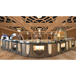 Buffet de boda o mostrador de exhibición de alimentos de acero inoxidable y paneles decorativos. - Product Image 1