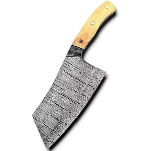 มีดเชฟเหล็กกล้าไร้สนิมตีขึ้นรูปด้วยมือ ด้ามจับไม้พะยูง ทรงวินเทจ แข็งแรงทนทาน ใช้งานได้ทั้งมือซ้ายและขวา - Product Image 1