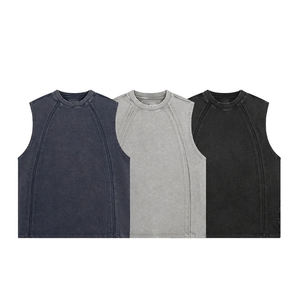 Débardeur personnalisé de haute qualité en coton 100% avec effet délavé à l'acide, respirant et tendance, idéal pour les vêtements décontractés et streetwear, pour les marques de vêtements. - Product Image 3