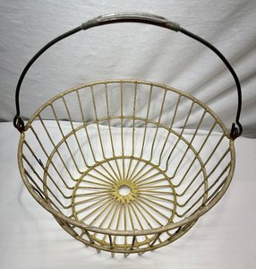 Rustic Farm <b>Egg</b> Collector Basket, Metal Wire <b>Storage</b> for Fresh Chicken <b>Eggs</b> - Product Image 1