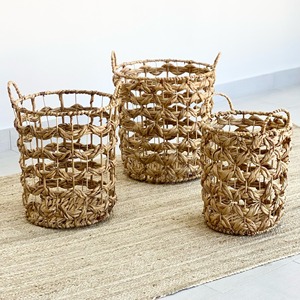 Hand woven water hyacinth pot planters garden decoration wholesale natural material planter - Product Image 1