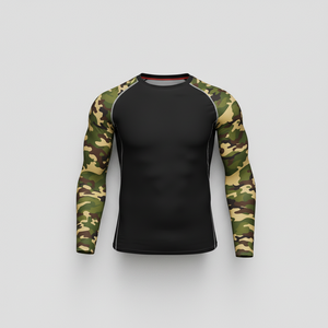 Men Custom Logo Quick Dry Long Sleeve Compression Shirts UV Sun Protection polyester Rash Guard for Diving Jiu Jitsu Training - Product Image 5