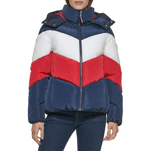 Chaqueta Acolchada de Satén para Mujer con Bordado, Capucha, Cremallera, Transpirable, Estilo Regular, Abrigo de Invierno Cálido, Moda Personalizada - Product Image 6