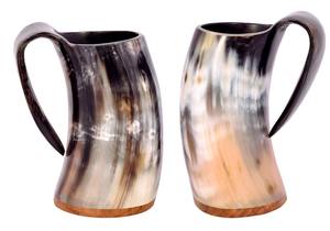 Taza de Cuerno Natural Hecha a Mano, Estilo Vikingo Rústico, para Cerveza o Café, Artículos de Bar Únicos, Regalo para el Hogar - Product Image 3