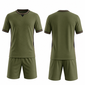 Conjunto de Uniforme de Fútbol Verde Oliva Premium con Detalles Negros y Dorados, Uniformes de Fútbol Sublimados - Entrenamiento - Ropa de Equipo - Product Image 3