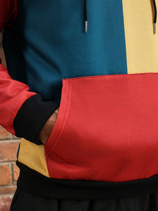 Sudaderas con capucha de diseño nuevo y color block, las más vendidas para hombre, transpirables, estilo casual, con patrón sólido. - Product Image 4