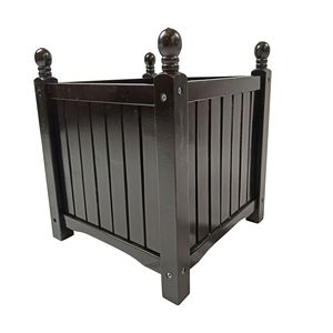 Pot à fleurs en bois noir carré pour jardin, véranda, patio, conteneur pour plantes et légumes, jardinière en bois durable pour extérieur - Product Image 6