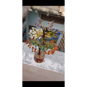 Árbol Bonsái de Piedras Preciosas Naturales de 7 Chakras, Figura Hecha a Mano, Feng Shui, Reiki, Cristal, Artesanía Navideña, 300 Bds Tree - Product Image 2