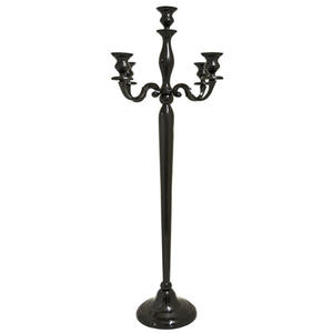 Candelabro de aluminio negro de tendencia Candelabro hecho a mano de 5 cabezas para decoración de bodas en precio al por mayor - Product Image 2