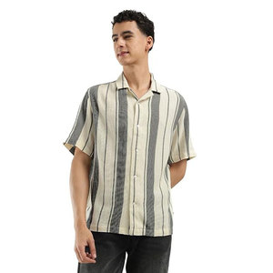 เสื้อเชิ้ตลายทางสำหรับผู้ชายเสื้อคอปกมีกระดุมเสื้อสำหรับผู้ชายเสื้อเชิ้ตลำลองไซส์ใหญ่ออกแบบโลโก้ได้ตามต้องการ - Product Image 4