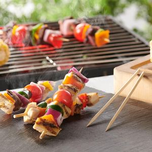 Spiedini di bambù da 6 pollici, 100 pezzi, per shish kebab, frutta, antipasti, cocktail - Accessori per barbecue - Product Image 4