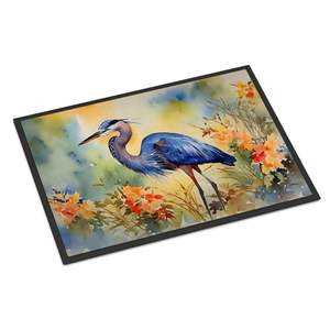 Felpudo Blue Heron antideslizante lavable interior/exterior 24H X 36W alfombra de pila baja para puerta de entrada - Product Image 1
