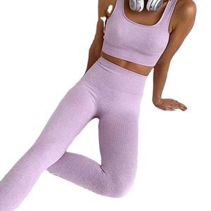 Ensemble 2 pièces de sport et yoga pour femme : soutien-gorge et leggings assortis, écologique, respirant, en Spandex et Polyester, marque privée, fabricant OEM 2026 - Product Image 5