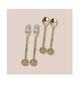 Ensemble de couverts en laiton de luxe, cuillères à dessert et couverts en laiton, prix le plus bas, cuillères en laiton poli or - Product Image 2