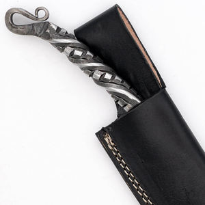 Cuchillos vikingos de hoja de acero al carbono forjados a mano de Venta caliente Medieval con mango de cuero y Funda de cuero - Product Image 6