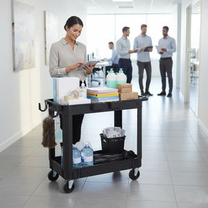 Chariot utilitaire 32 pouces, capacité 500 lb, étanche, facile à assembler, chariot à outils en plastique à roulettes pour garage et atelier GAPGAR001 - Product Image 5