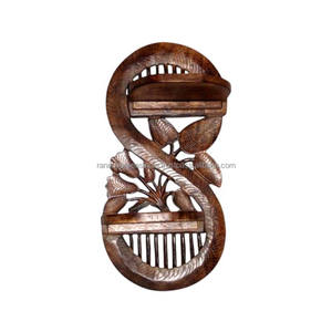 Soporte de pared de madera de primera calidad, Diseño Artesanal hecho a mano para una elegante decoración para sala de estar disponible en múltiples estilos únicos - Product Image 5