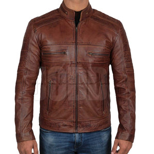 Chaqueta de Cuero Vacuno para Hombre de la Mejor Calidad, con Cuello Alto y Logotipo Frontal, Colores Personalizados, Precio al por Mayor - Product Image 4