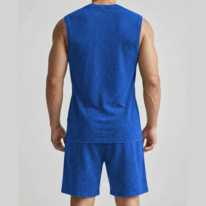 Custom Designed Men's Acid Wash Short <b>Set</b> For Summer To Use Outdoor Activities Wear Men's <b>Sets</b> Custom Logo Acid Wash <b>Sets</b> Men's - Product Image 2