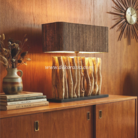 Lámpara de Mesa Liana con Pantalla de Mimbre Natural, LED Flexible, Iluminación Decorativa Ecológica para Sala de Estar, Dormitorio, Hotel e Interiores