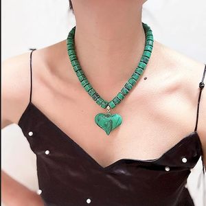 Necklace for Women Big Heart <b>Bead</b> Necklaces <b>Large</b> Statement <b>Beads</b> Choker Neck Costume Jewelry Summer - Product Image 4