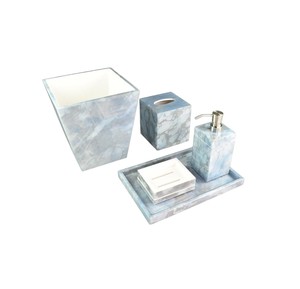 Artistic Resin Lacquer <b>Bathroom</b> <b>Set</b> Minimalist Marble Effect Bath <b>Accessory</b> Kit Stylish Home & Hotel Decor <b>Set</b> - Product Image 1