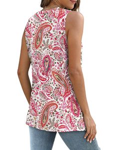Camisetas sin mangas con ojales para mujer, camisetas casuales de verano, cuello redondo, tops básicos, venta al por mayor OEM - Product Image 2