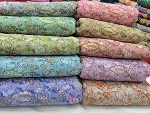 Premium Natural Crepe <b>Fabric</b> India Woven Anti-static Cross Multicolored <b>Medium</b> Weight Breathable Flowy Women and Girls Apparel - Product Image 1