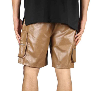 Shorts cargo classiques pour hommes en cuir véritable de qualité supérieure, épais, imperméables et respirants - Product Image 2