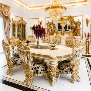 Bespoke Birmingham Style <b>Dining</b> Room Furniture Set Handcrafted Royal <b>Dining</b> <b>Table</b> and <b>Chairs</b> for Villas & Luxury Homes USA - Product Image 1