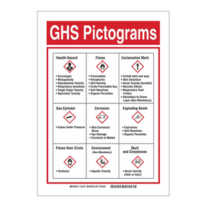 Pictogramme GHS en PVC durable Brady pour les signes de danger chimique en laboratoire - Product Image 1
