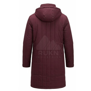 Top Selling <b>Men</b> <b>Long</b> Bench <b>Coat</b> Hooded Waterproof Lightweight <b>Winter</b> Wear Full Front Zipper Warm Padded Outdoor Casual Outerwear - Product Image 6