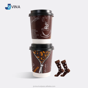 Chaussettes pour hommes en coton tricoté respirant à imprimé numérique, motif café, en boîte cadeau, nouveauté, forme alimentaire, marque privée, créatives, automne - Product Image 3