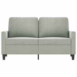 Sofá de 2 Plazas en Terciopelo Gris Claro, 100% Poliéster con Textilene Metálico para Sala de Estar - Product Image 3
