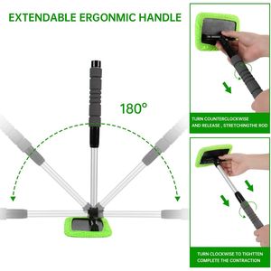 Kit di Pulizia per Parabrezza Auto con Manico Estensibile e Panni in Microfibra Riutilizzabili Senza Aloni - Product Image 2
