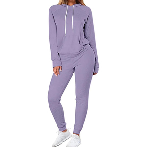 Conjuntos de chándal 100% algodón con logo personalizado, sudaderas con cremallera y pantalones de jogging, ropa deportiva para gimnasio, chándal para mujer. - Product Image 6