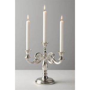 Wholesale Elegant 3-Branch <b>Silver</b> Candelabra Wedding Table Centerpiece Metal Taper <b>Candle</b> <b>Holder</b> for Christmas Home Decoration - Product Image 1