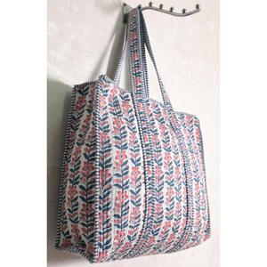 Floral Cotton Quilted Tote <b>Bag</b> Indian Handmade <b>Boho</b> Shoulder Handbag Women Shopping <b>Bag</b> - Product Image 3