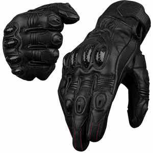 Gants de moto en cuir respirants à doigts entiers avec écran tactile pour homme et femme, hiver - Product Image 1