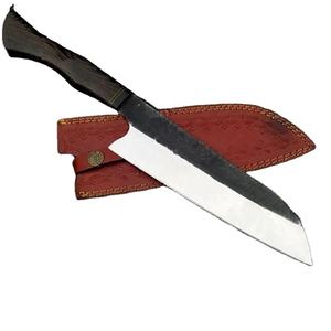 Cuchillo de Chef de Acero al Carbono de 13 Pulgadas Hecho a Mano por Ahmad Fabric con Funda de Cuero y Mango Elegante Personalizable - Product Image 1