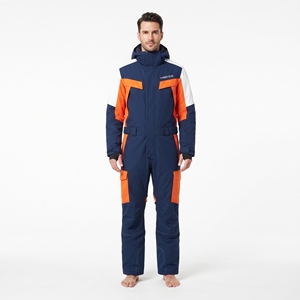 Combinaison de ski imperméable pour homme Hawk Eye, une pièce, colorée, avec capuche, fermeture éclair, vêtements d'hiver pour l'extérieur - Product Image 2