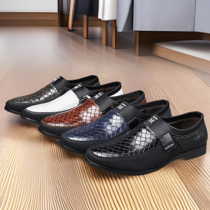 Nueva Llegada, Zapatos de Cuero de Negocios para Hombre, Mocasines de Moda Sin Cordones, Calzado Masculino Otoño Invierno, Mocasines Casuales - Product Image 1