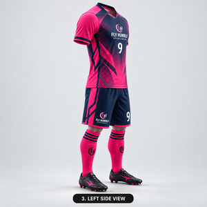 <b>Fly</b> Humble Soccer uniform Kit Men's Short Sleeve V-Neck Breathable Polyester All Seasons Adult Football Uniforms Color - Product Image 3