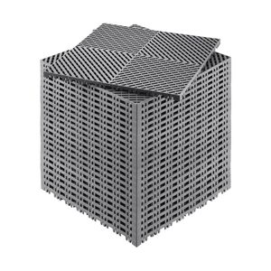 Tappetino Modulare Drenante a Incastro 4.78m x 4.78m 24 Pezzi Antiscivolo Grigio in PP, Cuscino di Giunzione per Pavimentazione in Plastica 4.78m x 4.78m 24 - Product Image 1