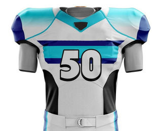 Uniformes de football américain personnalisables en gros, manches courtes, 100% polyester, commandes en gros pour les écoles, les clubs, les équipes - Product Image 2