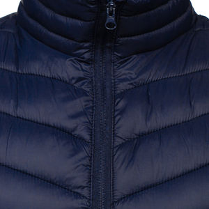 Chaleco Acolchado sin Mangas con Cierre para Hombre, Color Azul Marino, Casual, Ligero, Cortavientos, para Invierno, Cuello Alto, Color Sólido - Product Image 5