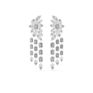 14K White Gold <b>Emerald</b> Pear Marquise Cut Diamond <b>Stud</b> <b>Earrings</b> for Women | Engagement | New Grown Diamond - Product Image 1